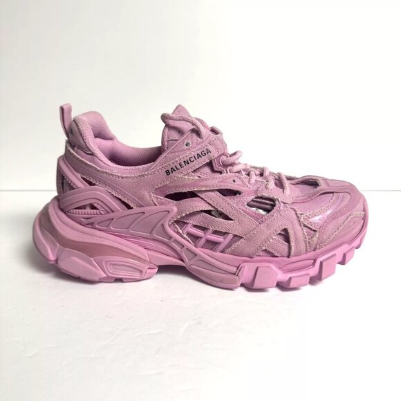 Balenciaga Womens Track 2 Open Sneaker Pink Size EU37 US7 - Picture 1 of 6